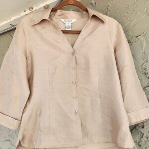 Allison Taylor 100% Silk Gold Button-Down